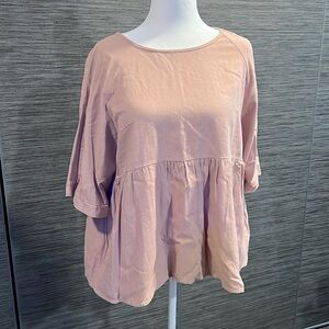 Dusty Rose Mod Boutique Babydoll Blouse